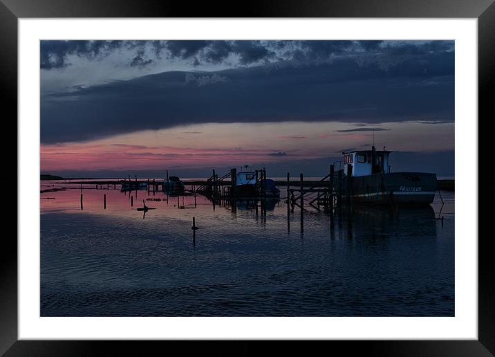 Sunset over Thornham harbour Framed Mounted Print by Gary Pearson