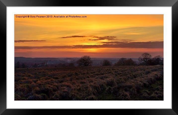 Sunset over Dersingham Framed Mounted Print by Gary Pearson