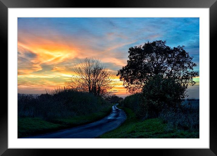 Sandringham estate sunset Framed Mounted Print by Gary Pearson