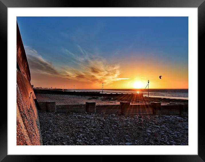 Sunset on Hunstanton beach Framed Mounted Print by Gary Pearson