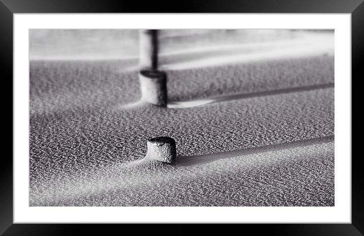 Disappearing under the sand Framed Mounted Print by Gary Pearson