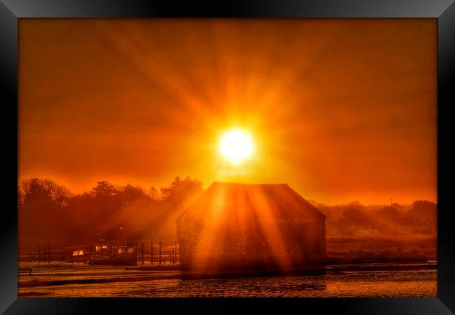 Spring tide sunrise over Thornham Framed Print by Gary Pearson