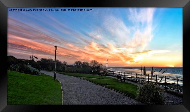Sunset over Hunstanton sea front Framed Print by Gary Pearson