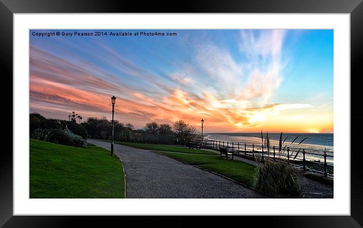 Sunset over Hunstanton sea front Framed Mounted Print by Gary Pearson