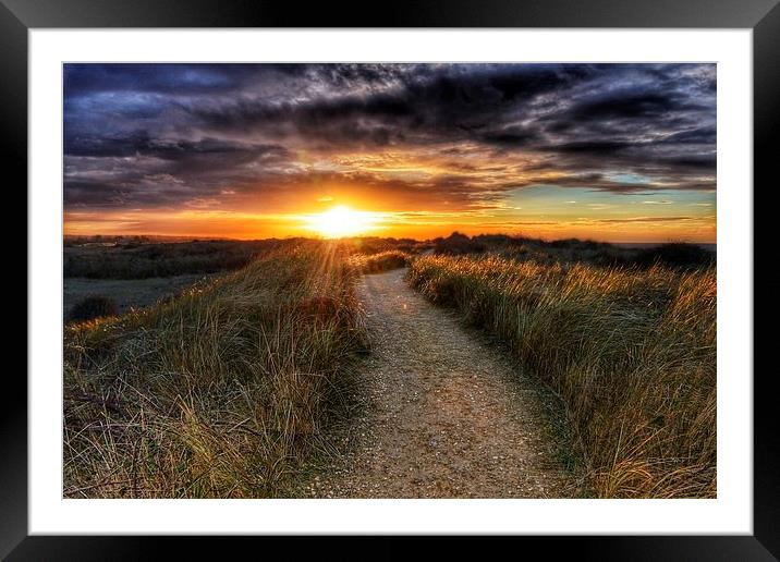 Sunset over Holme beach Framed Mounted Print by Gary Pearson