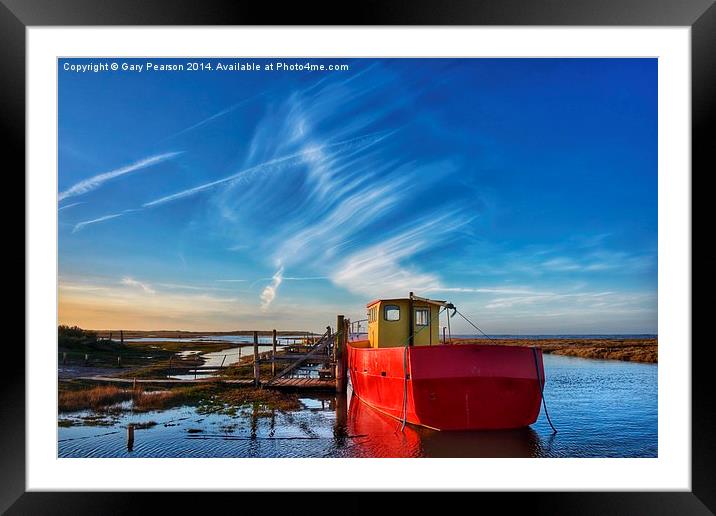 Fishing boat at Thornham Framed Mounted Print by Gary Pearson