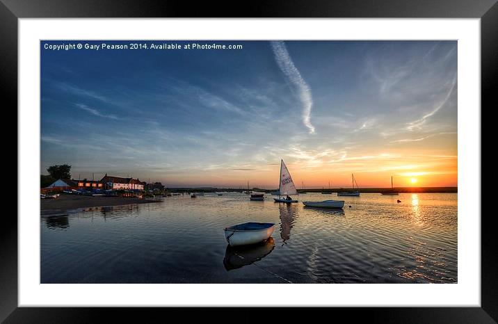 Sailing home at sunset Framed Mounted Print by Gary Pearson
