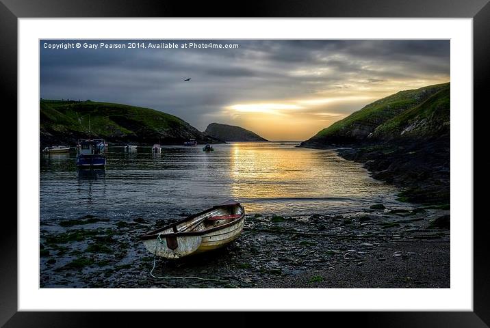 Abercastle harbour sunset Framed Mounted Print by Gary Pearson