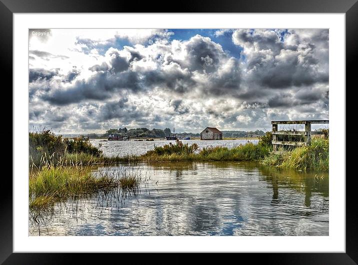 Spring high tide at Thornham Staithe Framed Mounted Print by Gary Pearson