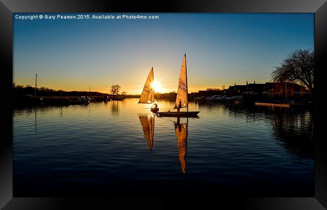  Sailing through the sunset Framed Print by Gary Pearson