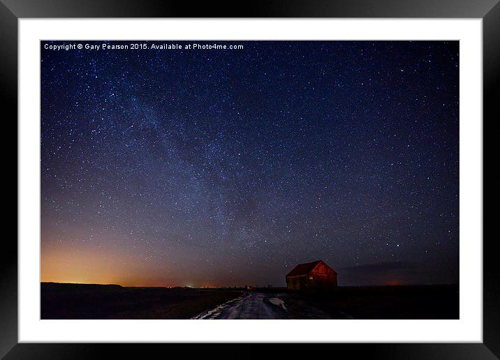  The old coal barn under the Milky Way Framed Mounted Print by Gary Pearson