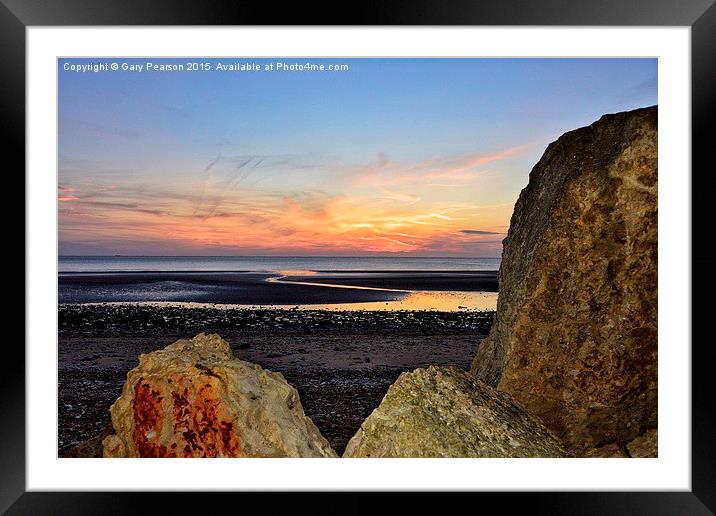Sunset at sunny Hunny Framed Mounted Print by Gary Pearson