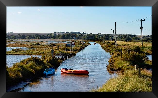  Paddling down the road - Brancaster Norfolk on th Framed Print by Gary Pearson