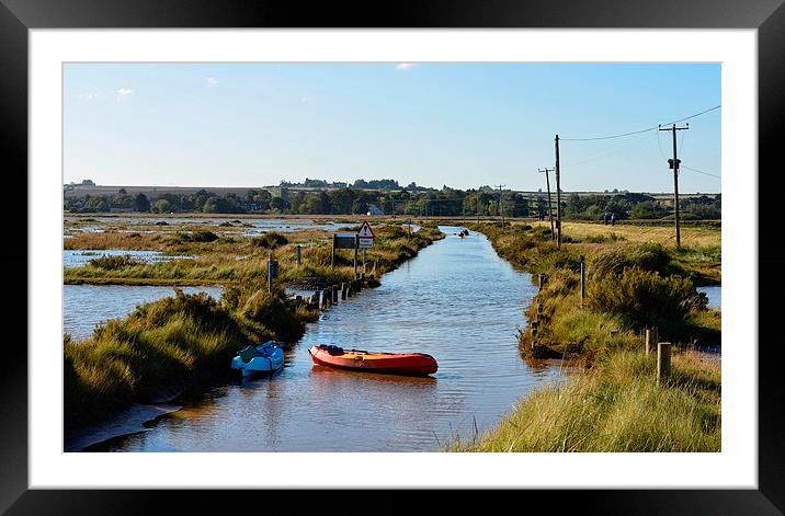  Paddling down the road - Brancaster Norfolk on th Framed Mounted Print by Gary Pearson