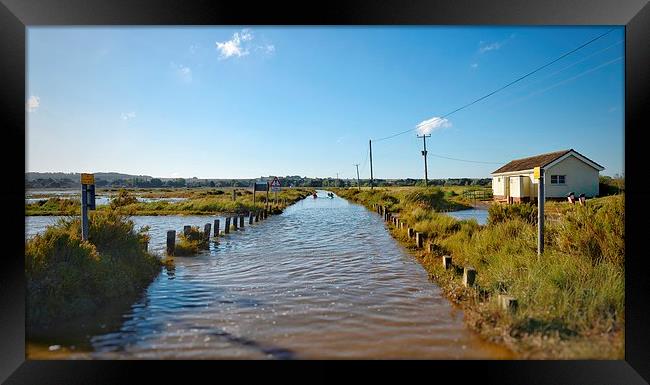 Kayaking down the road from the beach - Brancaster Framed Print by Gary Pearson