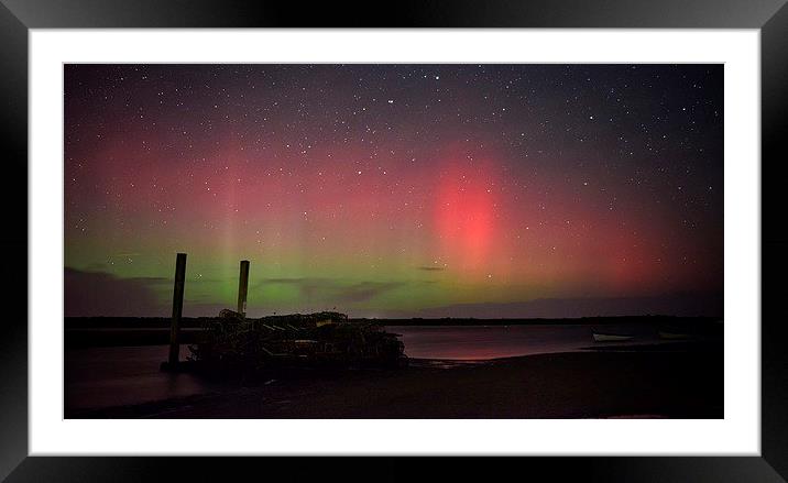  The Northern lights pay a visit to Brancaster Sta Framed Mounted Print by Gary Pearson