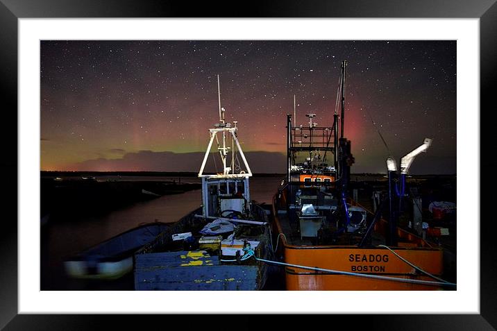  The Northern lights pay a rare visit to Brancaste Framed Mounted Print by Gary Pearson