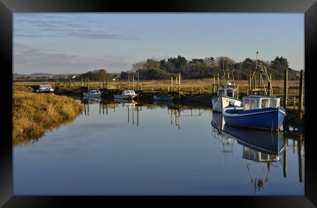 Reflections - Thornham quay Framed Print by Gary Pearson