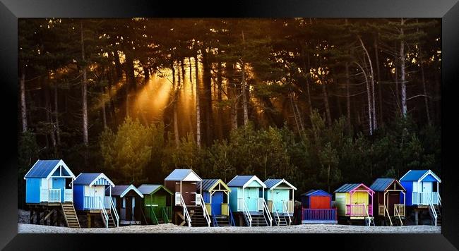 Beach huts on Wells beach Framed Print by Gary Pearson