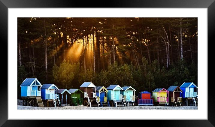 Beach huts on Wells beach Framed Mounted Print by Gary Pearson