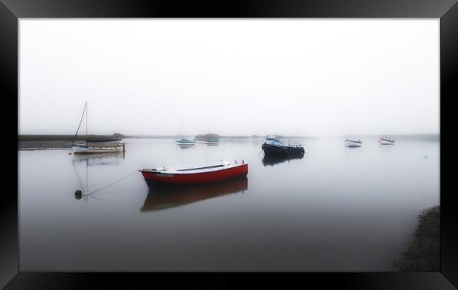 A calm misty morning at the Staithe  Framed Print by Gary Pearson