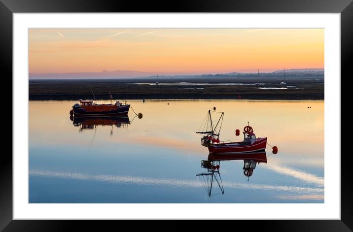 A beautiful sunrise over the harbour at Wells-next Framed Mounted Print by Gary Pearson