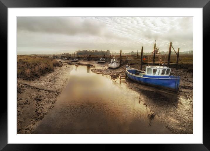 Low tide at Thornham  Framed Mounted Print by Gary Pearson