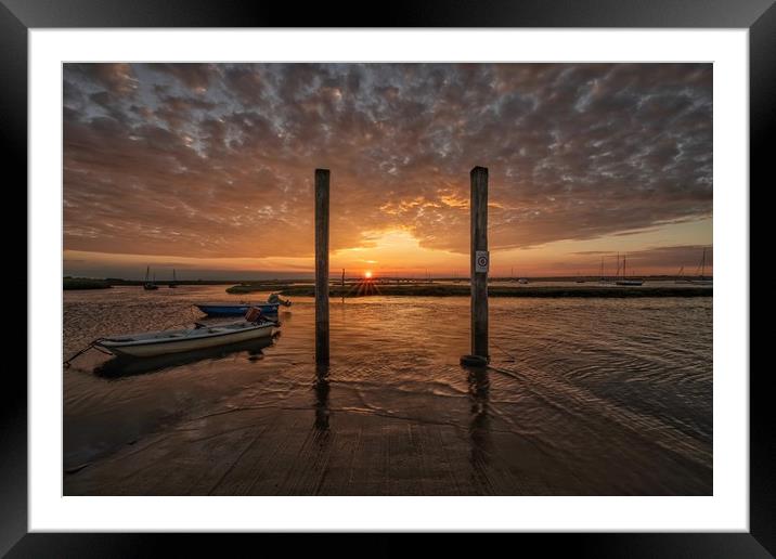Brancaster Staithe at sunset Framed Mounted Print by Gary Pearson