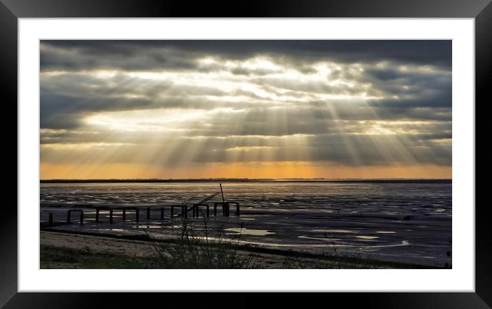The old jetty at Snettisham in Norfolk at low tide Framed Mounted Print by Gary Pearson