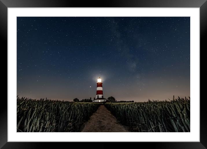 Happisburgh lighthouse under the stars 1 of 2 Framed Mounted Print by Gary Pearson