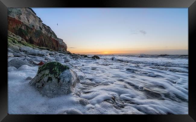 A subtle Winter sunset from Hunstanton beach  Framed Print by Gary Pearson