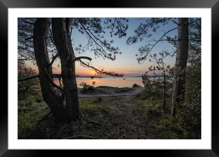 Holkham beach sunset and a high Spring tide  Framed Mounted Print by Gary Pearson