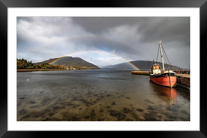 A double rainbow over Loch Fyne in Scotland  Framed Mounted Print by Gary Pearson