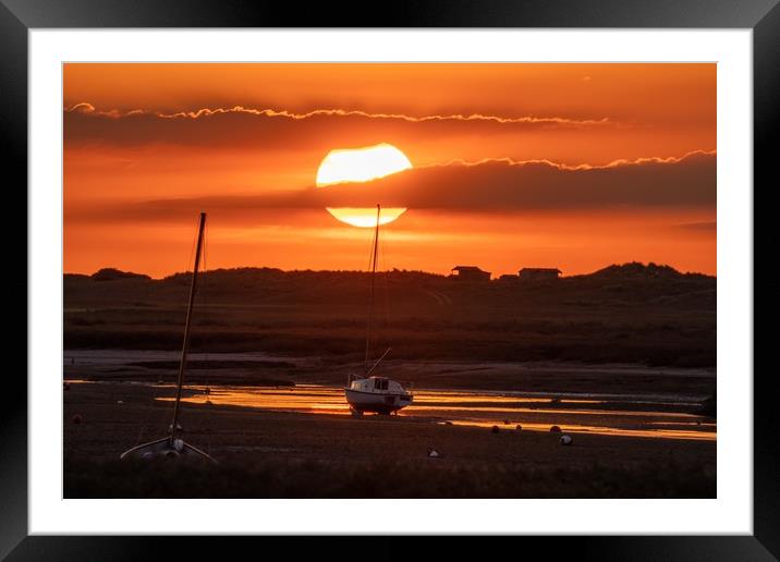 Sunset at Brancaster Staithe  Framed Mounted Print by Gary Pearson