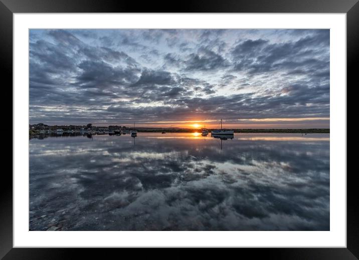 Sunset reflections - Burnham Overy Staithe  Framed Mounted Print by Gary Pearson