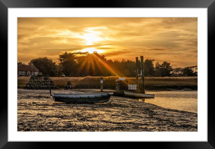 Sunset at Brancaster Staithe Framed Mounted Print by Gary Pearson