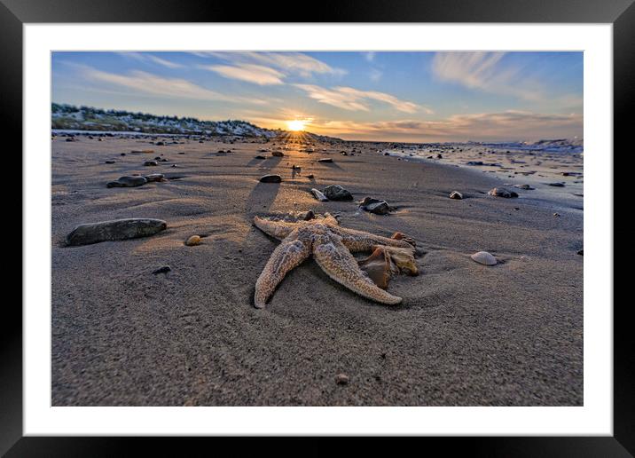 Sunset on Holme beach in Norfolk  Framed Mounted Print by Gary Pearson
