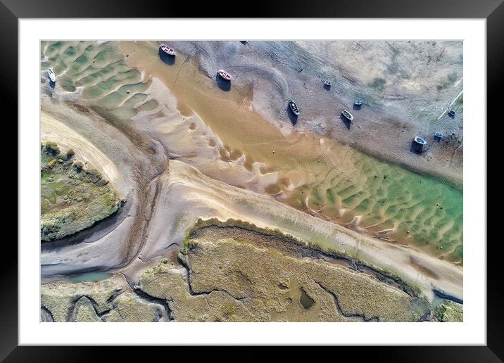 Looking down on Burnham Overy Staithe harbour  Framed Mounted Print by Gary Pearson