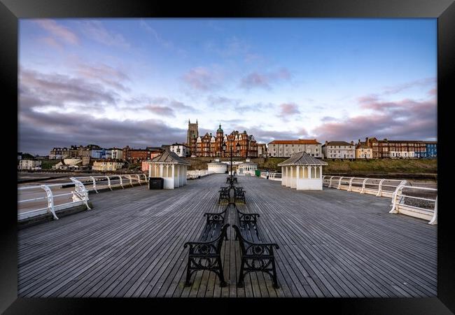 Cromer pier looking inland Framed Print by Gary Pearson