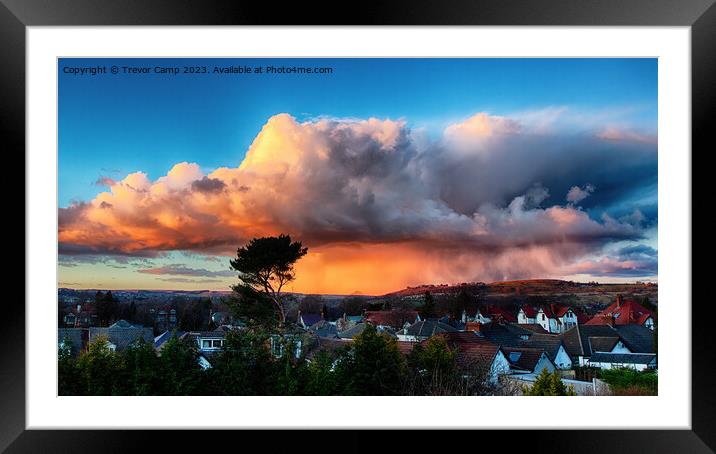 Sunlit Storm Clouds Over Ilkley Moor Framed Mounted Print by Trevor Camp
