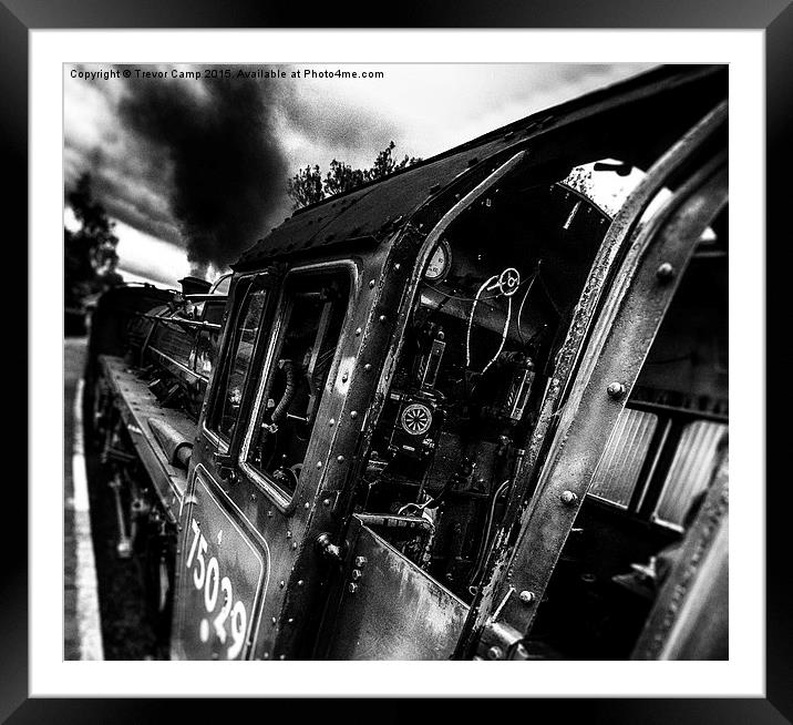  Ready to Depart - mono Framed Mounted Print by Trevor Camp