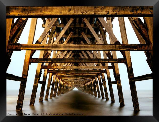 From Pier to Infinity Framed Print by Trevor Camp
