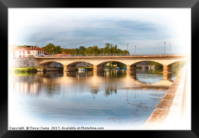 Le Pont de Jarnac Framed Print by Trevor Camp