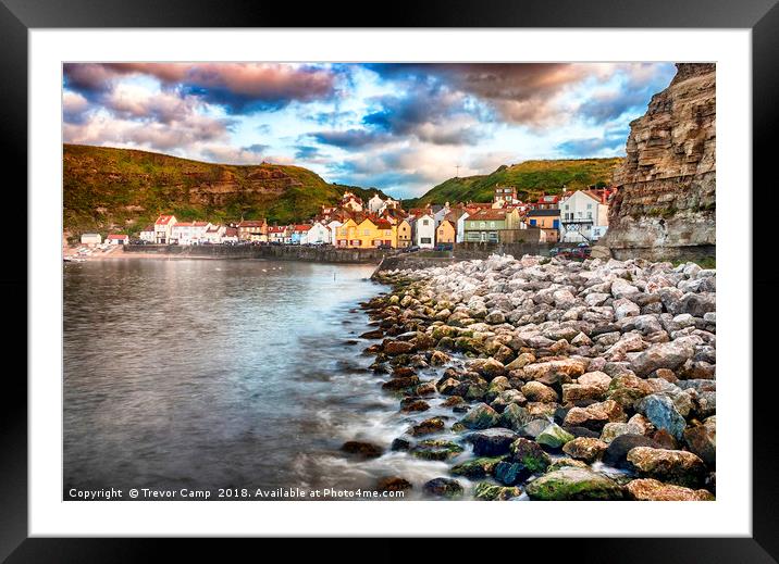 Staithes on the Rocks Framed Mounted Print by Trevor Camp