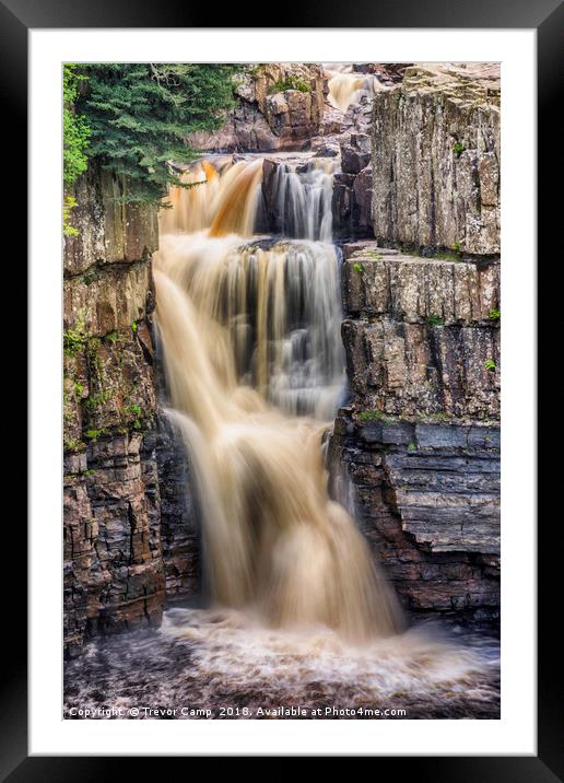 High Force, River Tees Framed Mounted Print by Trevor Camp