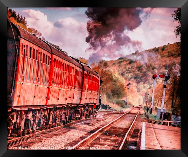 Steaming down the Infinity Line Framed Print by Trevor Camp