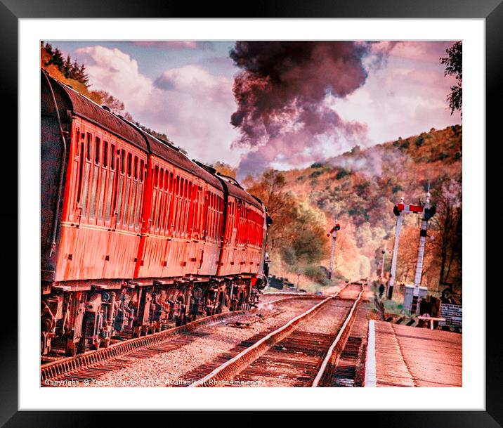 Steaming down the Infinity Line Framed Mounted Print by Trevor Camp