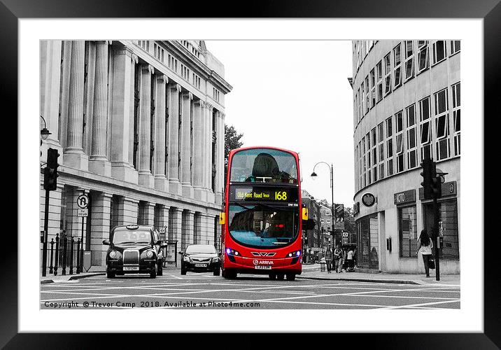 Big Red London Bus Framed Mounted Print by Trevor Camp
