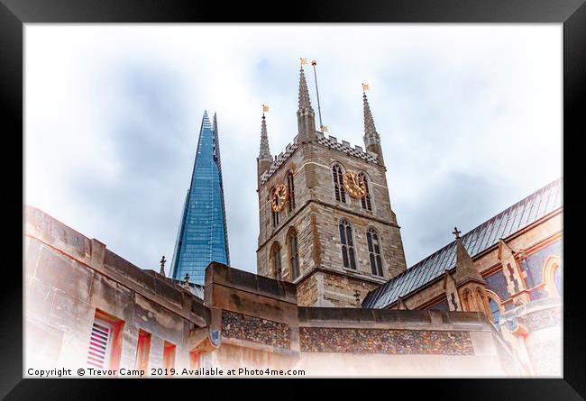 The Shard and Southwark Cathedral Framed Print by Trevor Camp