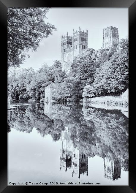 Tranquil Reflections of Durham Cathedral Framed Print by Trevor Camp